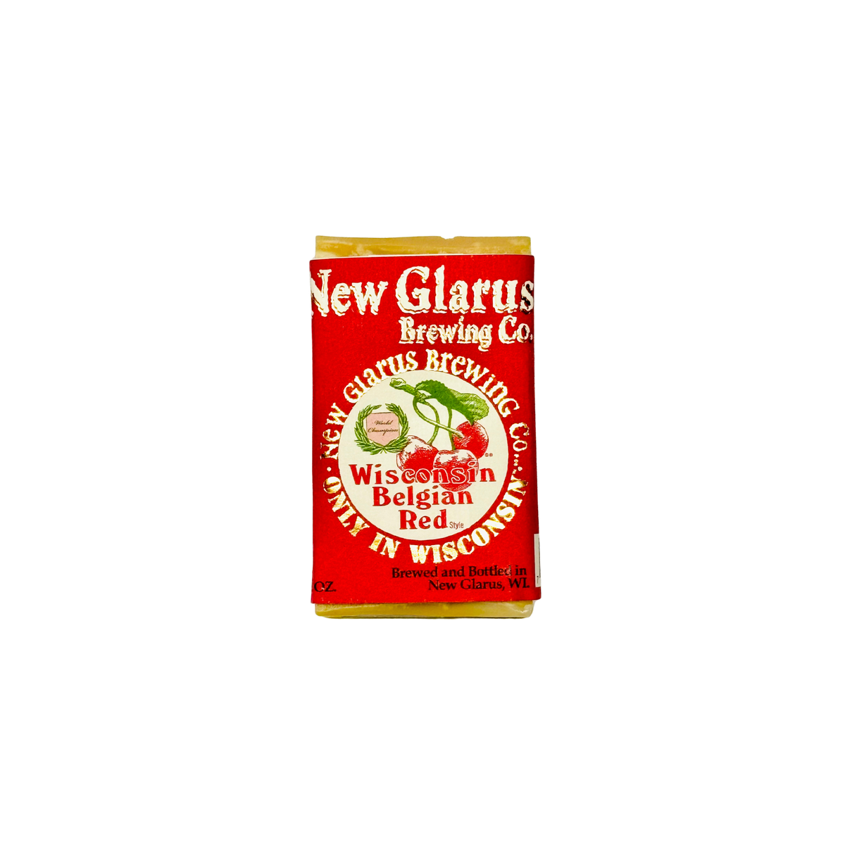 Bar soap made with New Glarus Brewing Co. Belgian Red beer.