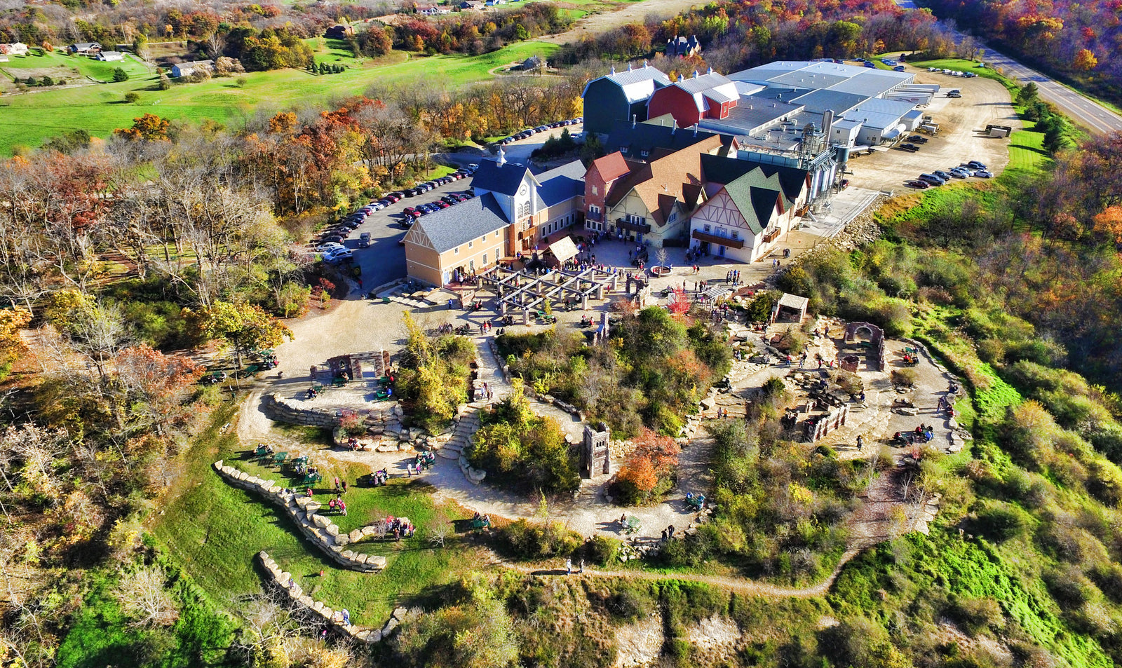 Overhead view of Hilltop Brewery 