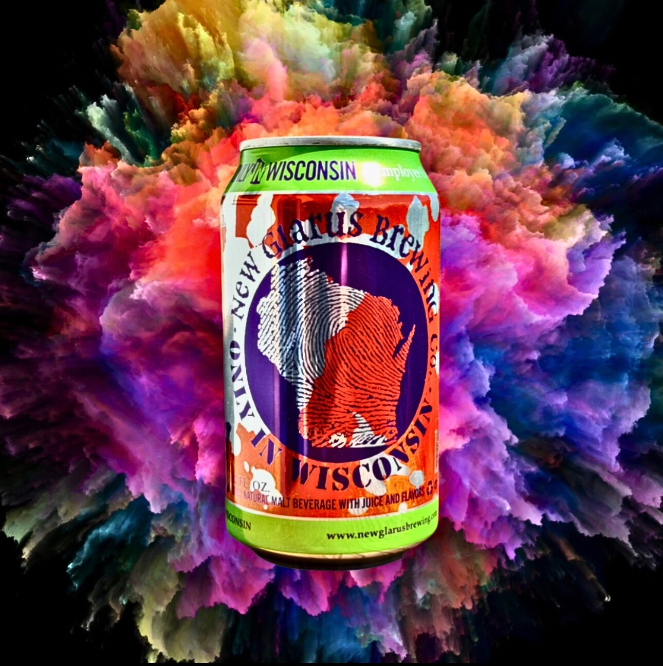 Splash can with splash of paint background