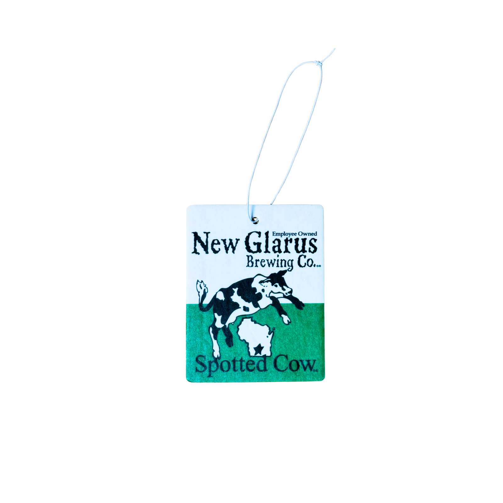 Spotted Cow air freshener in scents of either vanilla or citrus.